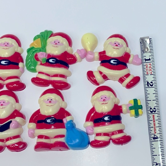 Vintage Christmas Santa Claus Plastic Fridge Magnets Lot Of 8 - Picture 13 of 14